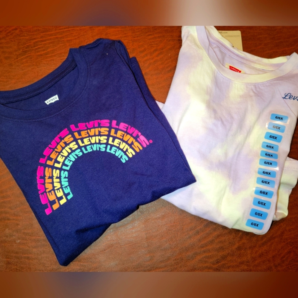 Levi's Girls' 2 Pack Long Sleeve Tee Size 6 NWT